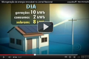 Microgeração de energia renovável no Jornal Nacional - Regulamentação no Brasil
